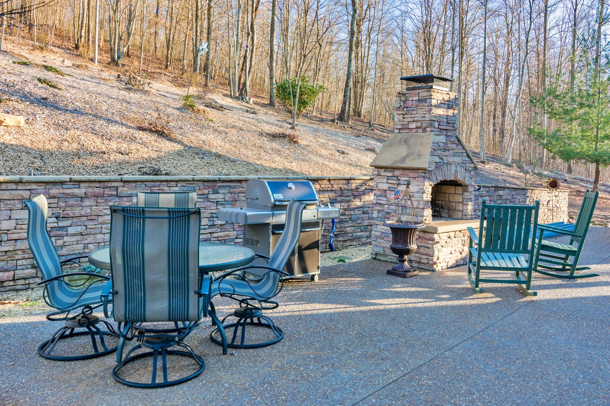 1347 Roaring Creek Road Dunlap, TN 37327 - Photo 46 of 89 Main level Patio and Fire Place