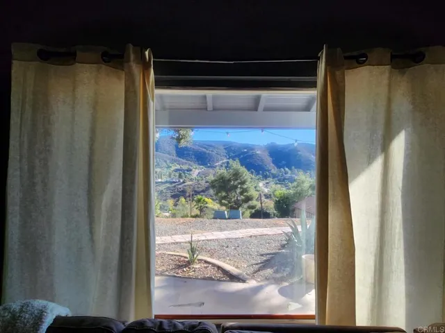 a view of a glass door