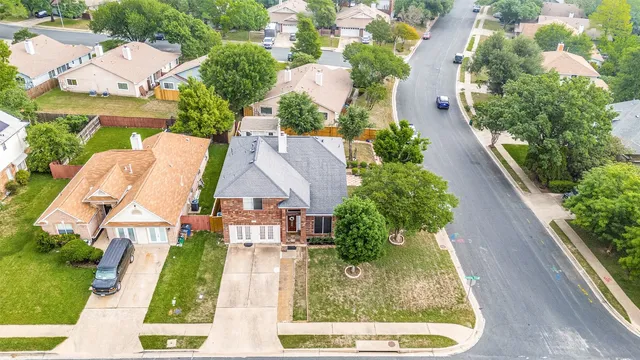 an aerial view of a house