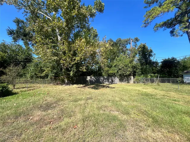 a view of a yard with a tree