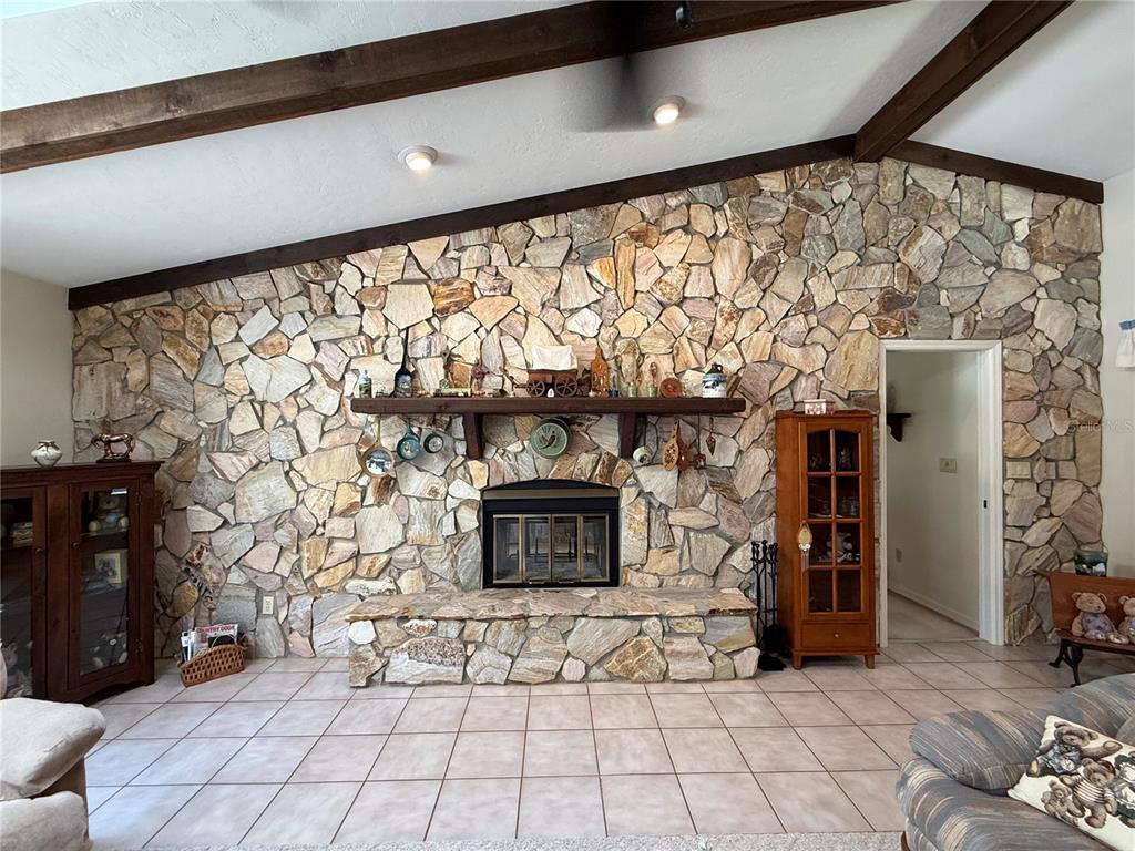 9901 Southwest 67th Terrace Ocala, FL 34476 - Photo 11 of 71 a living room with a fireplace and a flat screen tv
