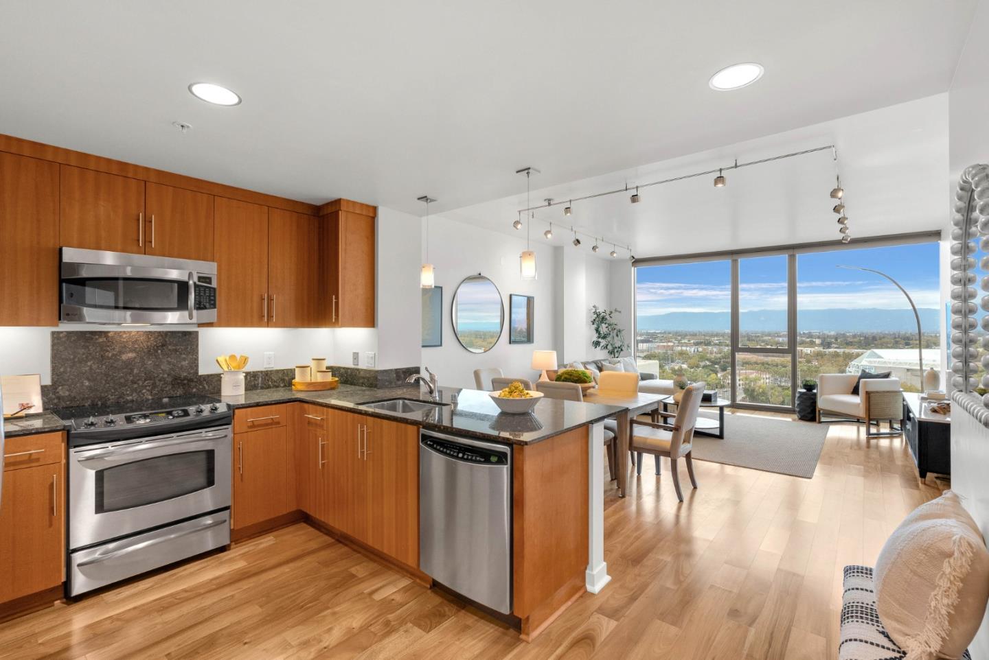 38 North Almaden Boulevard, Unit 1805 San Jose, CA 95110 - Photo 13 of 38 a kitchen with lots of counter top space