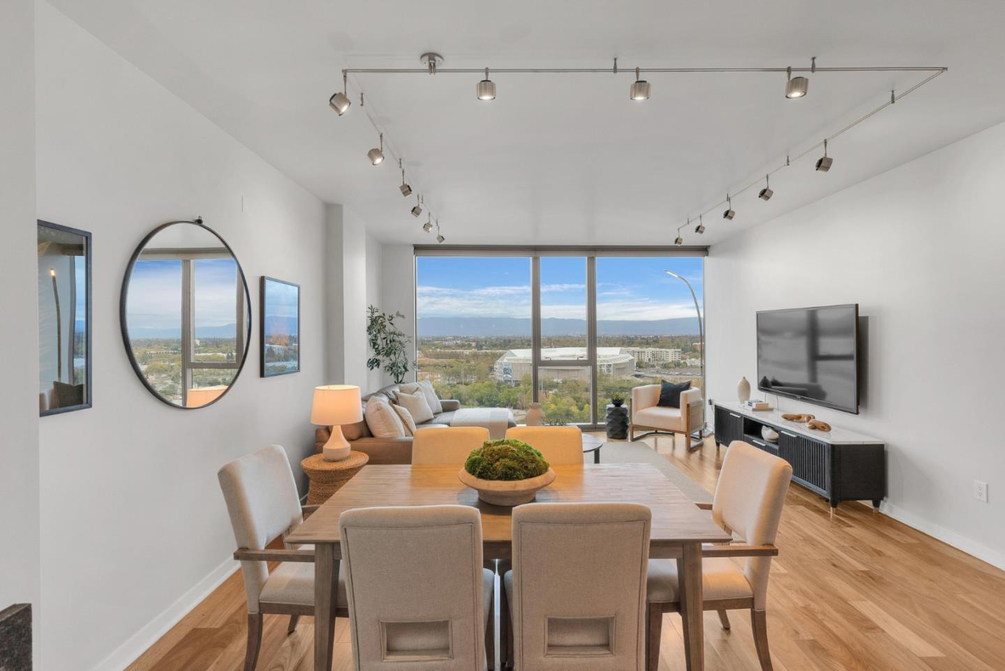 38 North Almaden Boulevard, Unit 1805 San Jose, CA 95110 - Photo 9 of 38 a view of a dining room with furniture window and outside view
