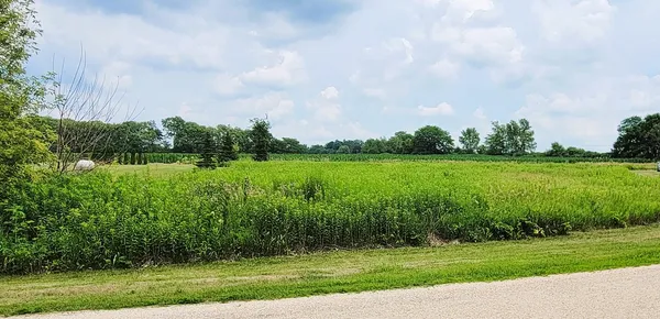 a view of a lake with a big yard