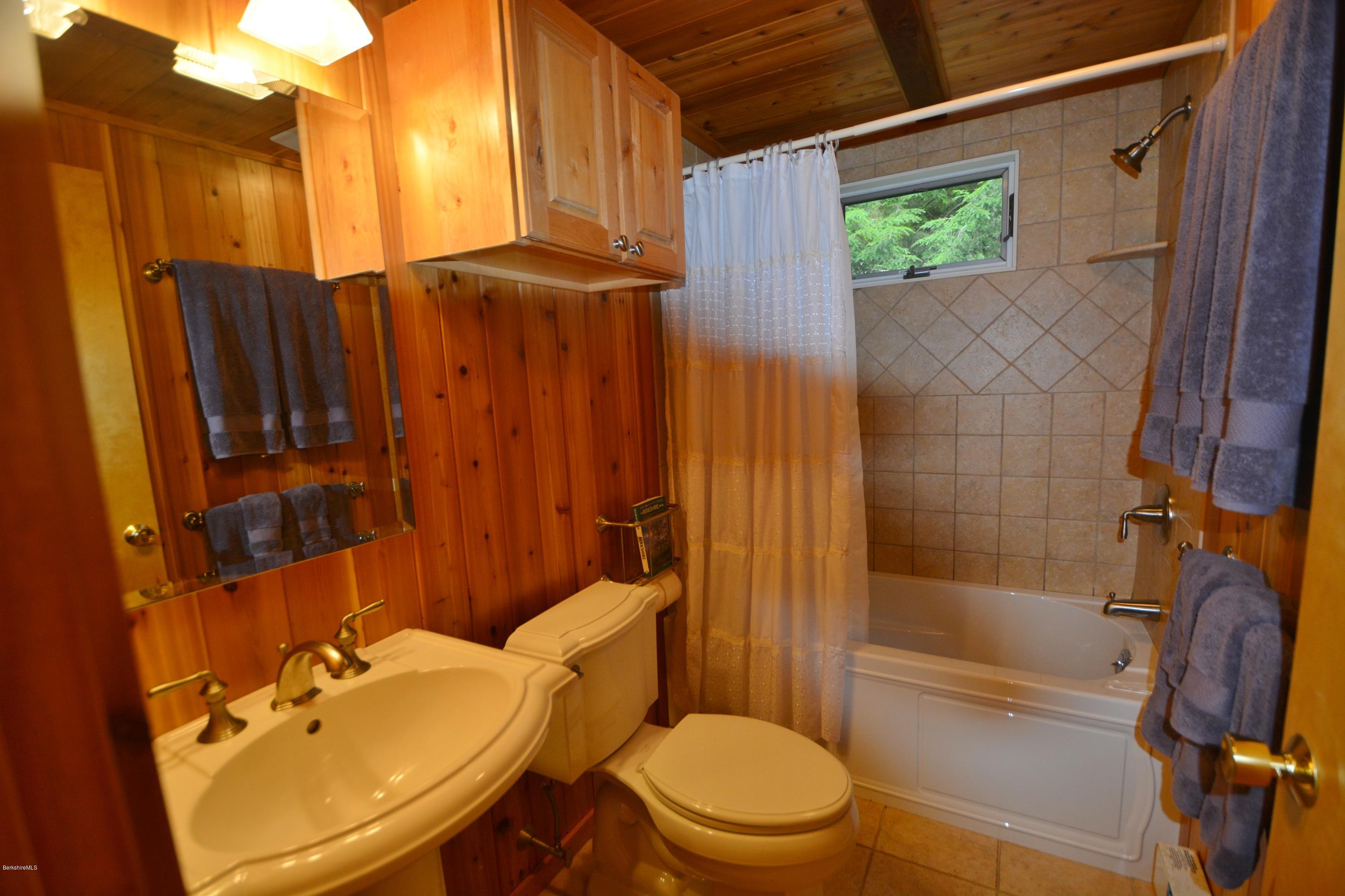 395 Bonny Rigg Hill Road Becket, MA 01223 - Photo 12 of 26 a bathroom with a sink a toilet and shower