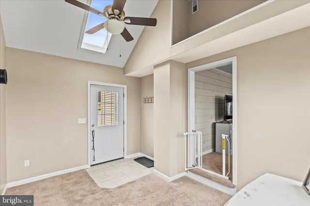 a view of an entryway with a window