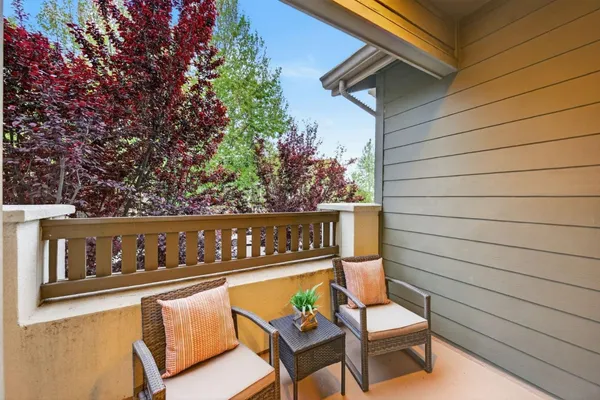 a view of a bench in balcony