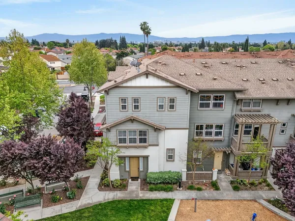 an aerial view of a house