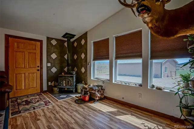 a view of an outdoor space with mountain view