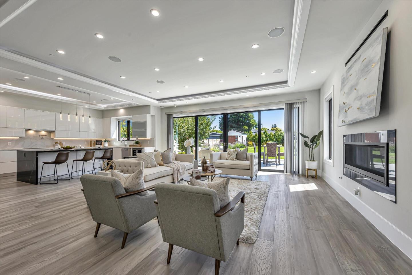 59 Devonshire Avenue Mountain View, CA 94043 - Photo 11 of 53 a living room with furniture fireplace and a large window
