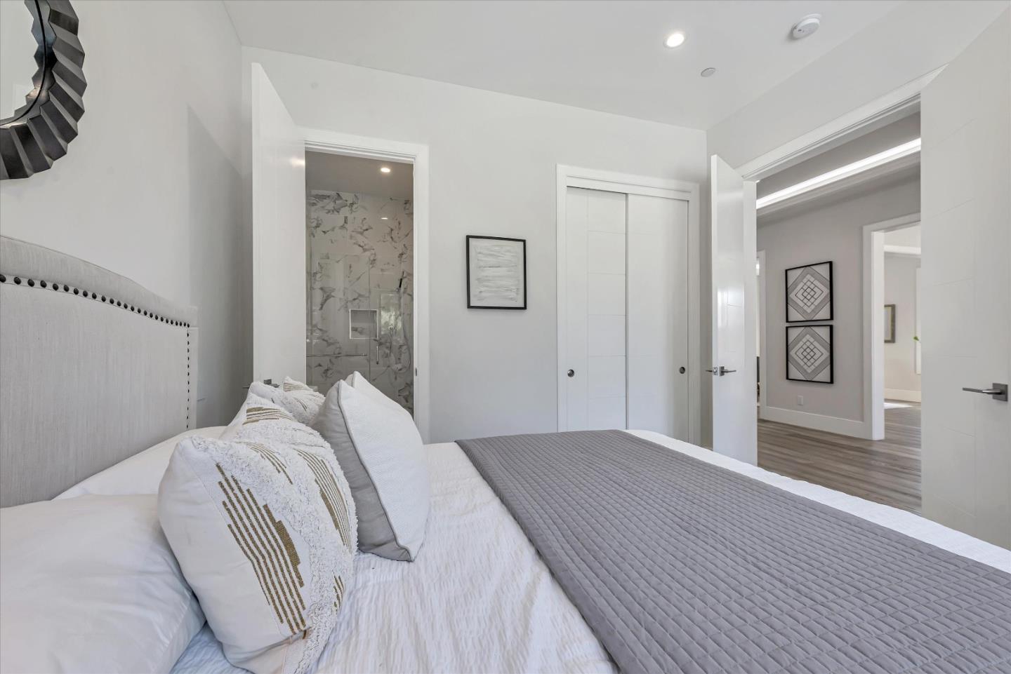 59 Devonshire Avenue Mountain View, CA 94043 - Photo 25 of 53 a bedroom with a bed and a painting on the wall