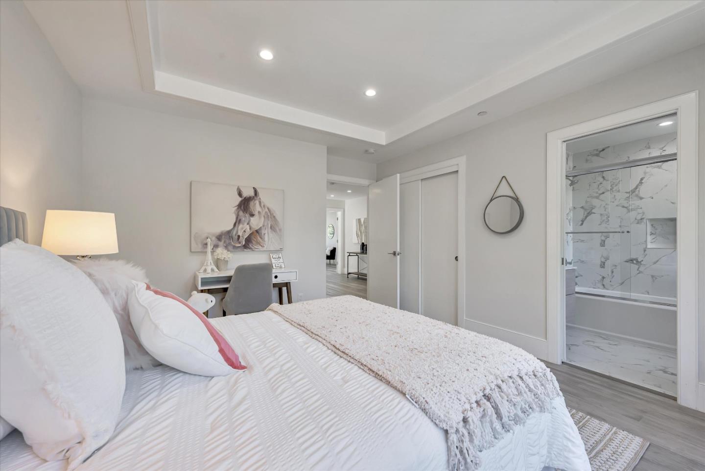 59 Devonshire Avenue Mountain View, CA 94043 - Photo 28 of 53 a bedroom with a bed and a lamp on dresser