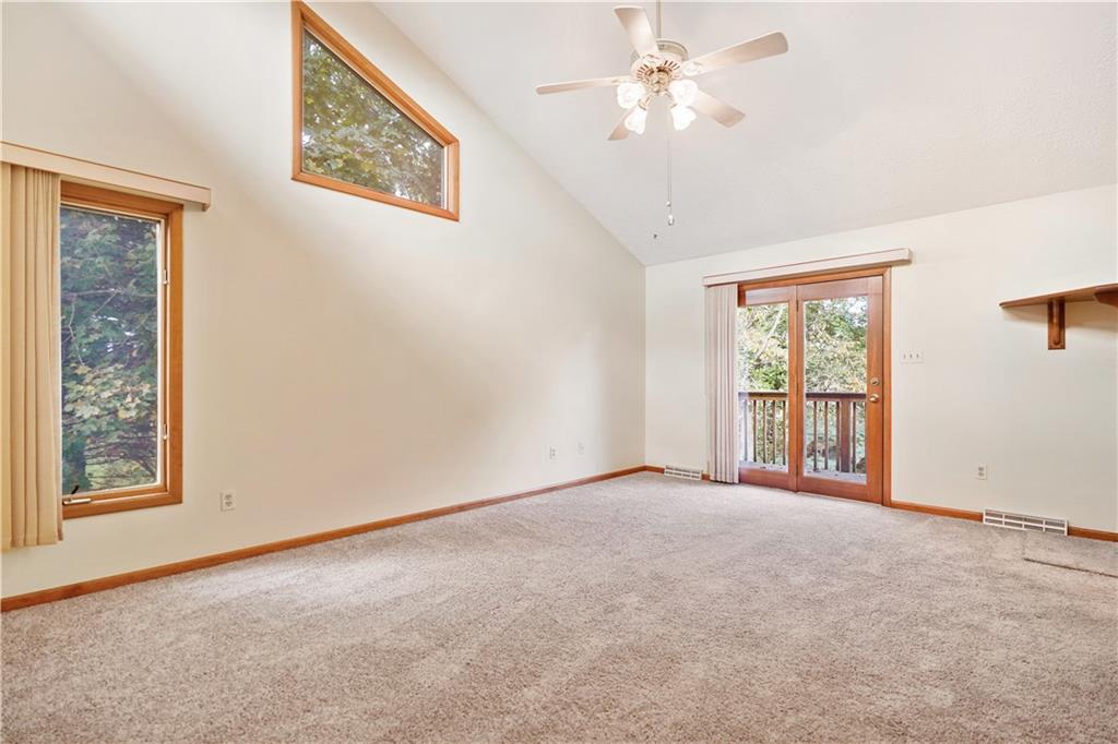 195 Shafer Road Coraopolis, PA 15108 - Photo 9 of 25 Enjoy the late evening on your private deck in the Mater Suite. New carpet and vaulted ceiling highlight this fabulous room.