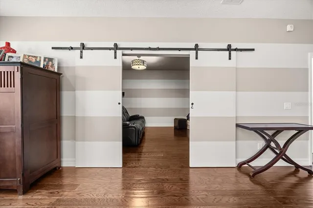 a view of swimming pool from a balcony