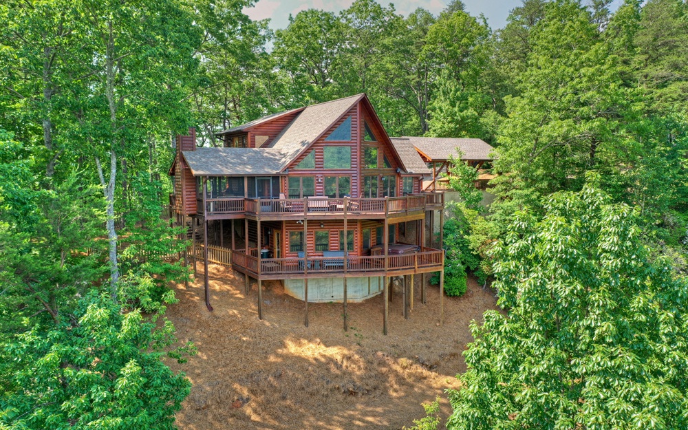 505 Ridge Trail Blue Ridge, GA 30513 - Photo 1 of 1 an aerial view of a house with yard balcony and swimming pool