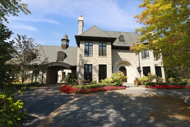 a front view of a house with entertaining space