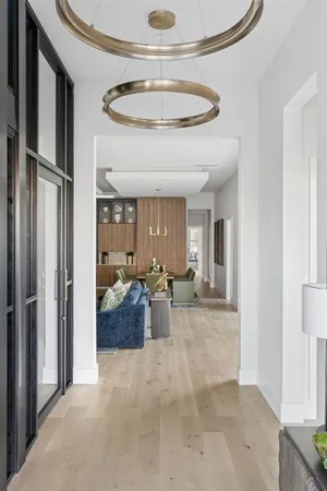 a view of living room and kitchen