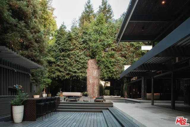 a view of outdoor space with seating
