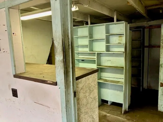 a view of a storage room with washer and dryer