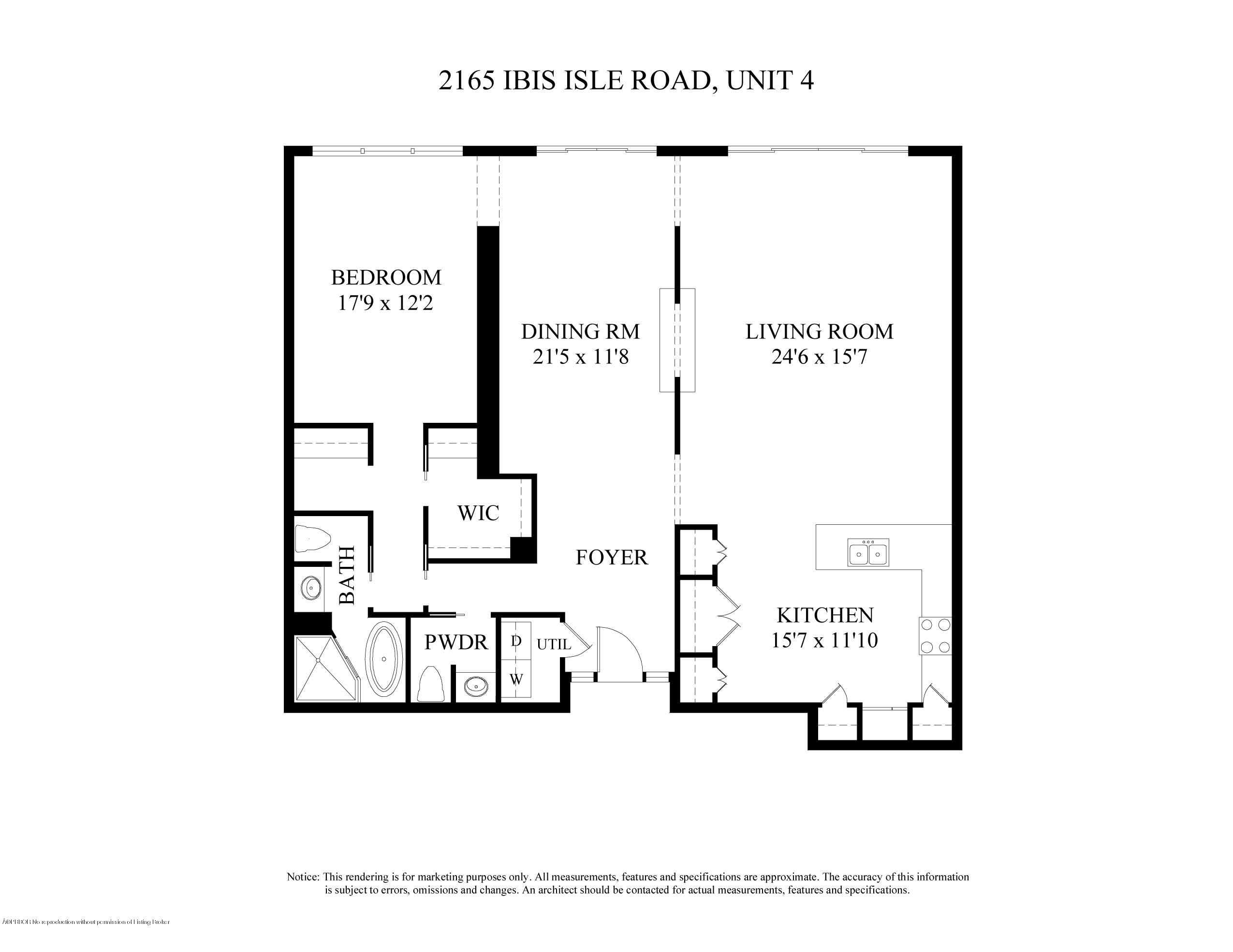 2165 Ibis Isle Road, Unit 4 Palm Beach, FL 33480 - Photo 11 of 11 Floor Plan