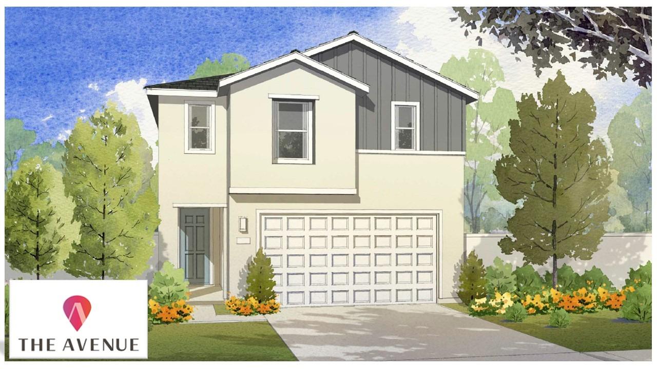 a front view of a house with a garage