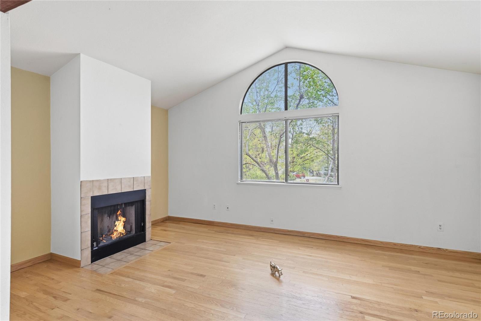 5510 Stonewall Place, Unit 24 Boulder, CO 80303 - Photo 8 of 30 an empty room with a fireplace and windows