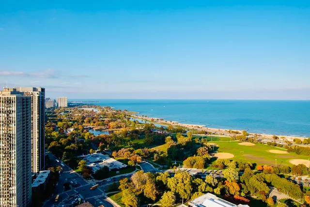 an aerial view of a city