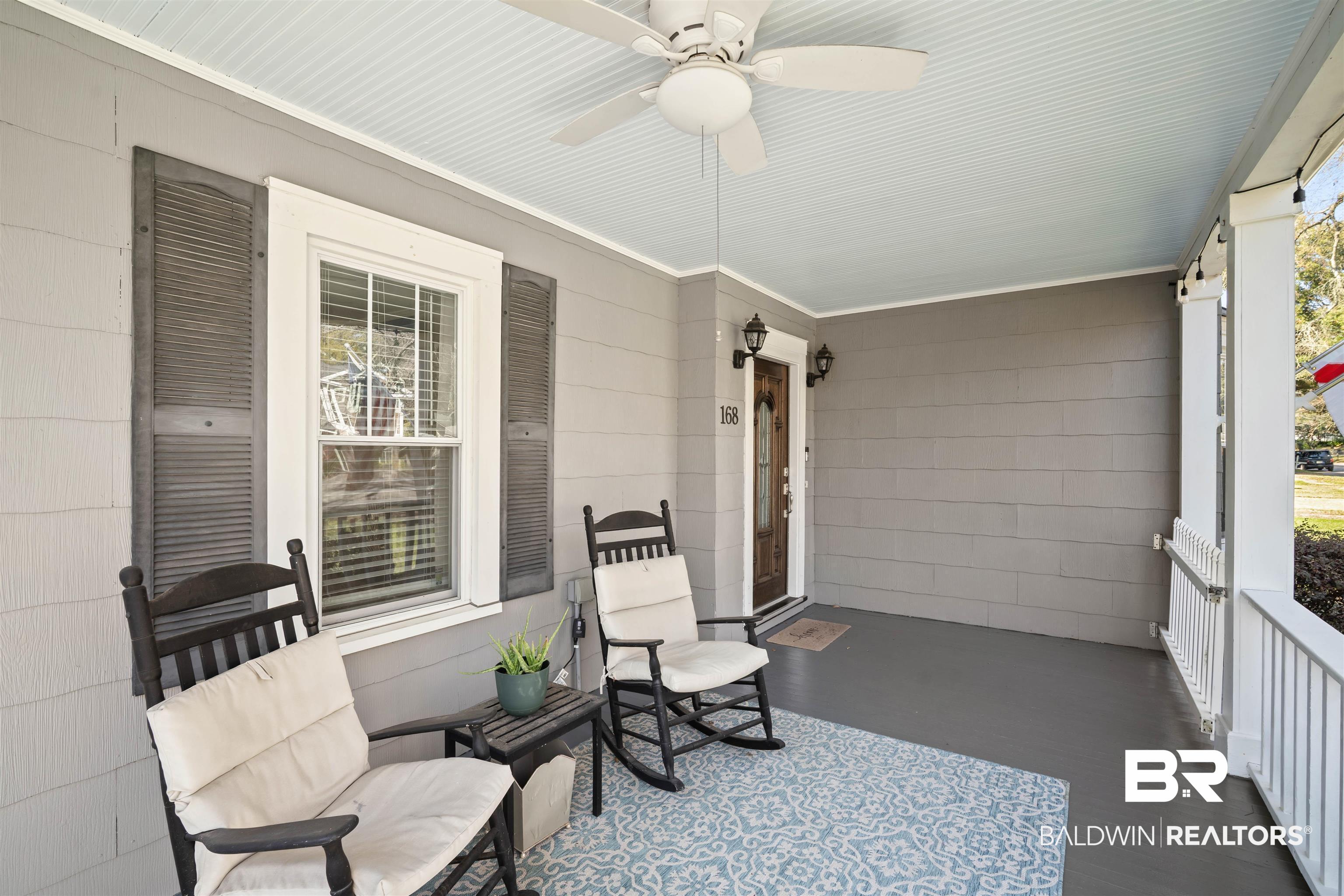 168 Mohawk Street Mobile, AL 36606 - Photo 5 of 31 Sunroom / solarium with ceiling fan and a porch