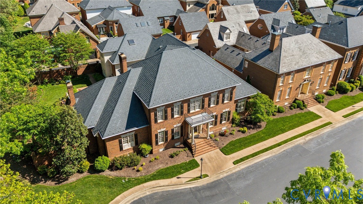 an aerial view of a house