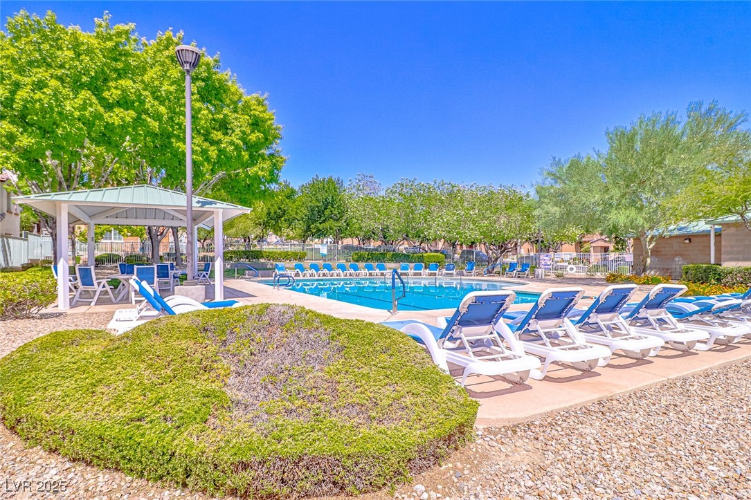 9068 West Alluring Avenue Las Vegas, NV 89149 - Photo 42 of 48 Community pool with a gazebo and a patio area