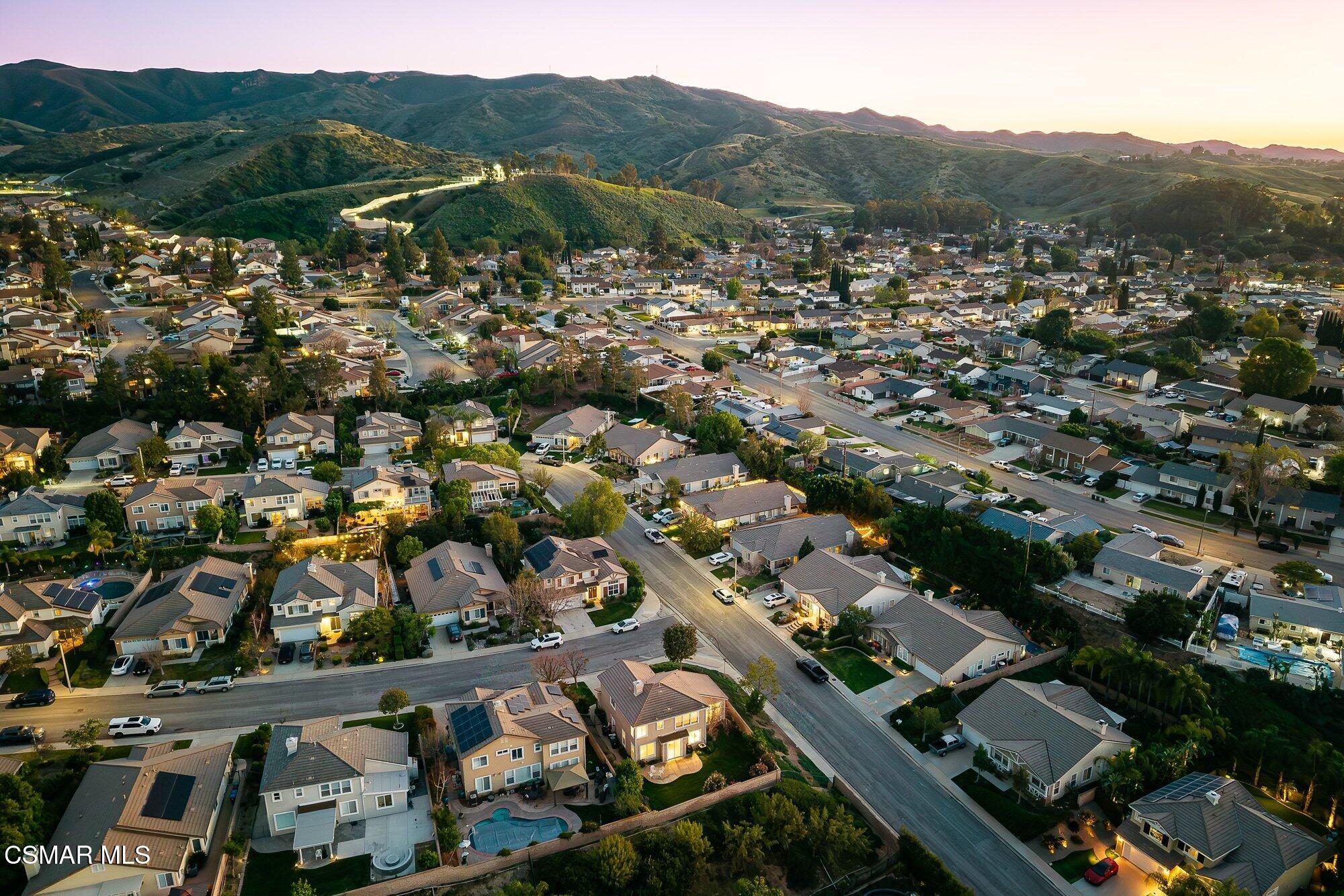 3205 Pine View Drive Simi Valley, CA 93065 - Photo 68 of 72 an aerial view of residential houses with city view