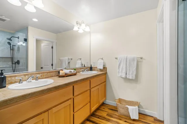 a bathroom with a shower