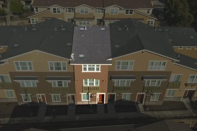 an aerial view of a city