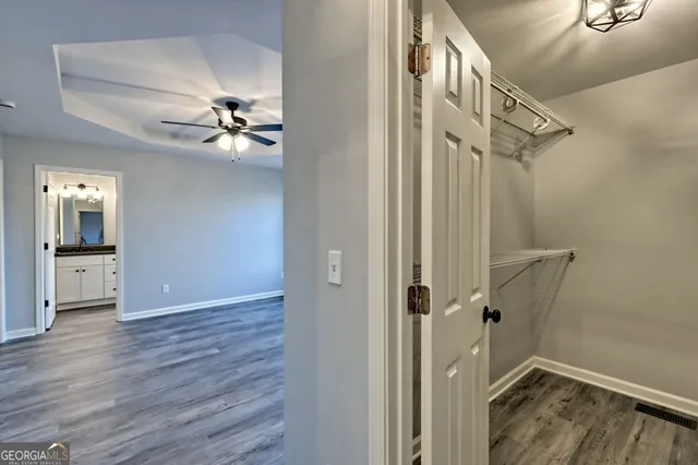 a backyard of a house with lots of green space