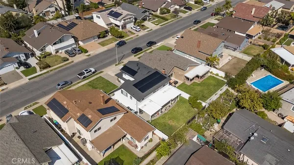 an aerial view of a building