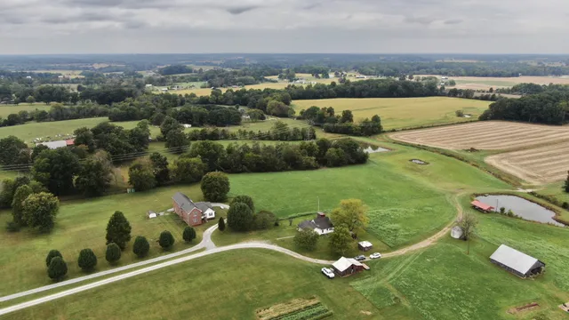 an aerial view of a house