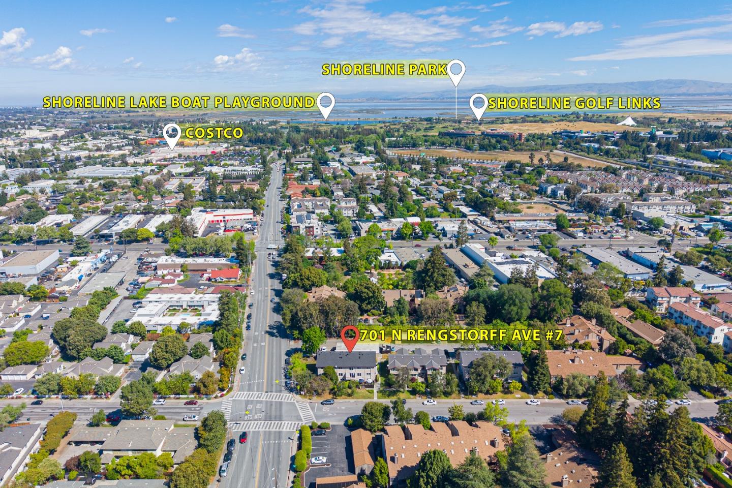 701 North Rengstorff Avenue, Unit 7 Mountain View, CA 94043 - Photo 28 of 32 an aerial view of a city