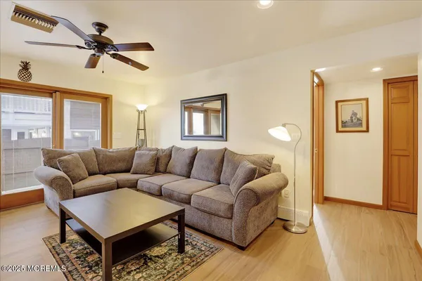 a living room with furniture