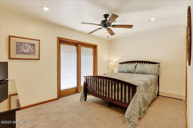 a view of a hallway with a bedroom