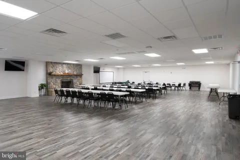 a view of a lake with a city