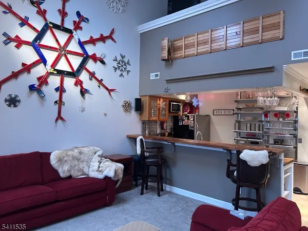 a living room with furniture