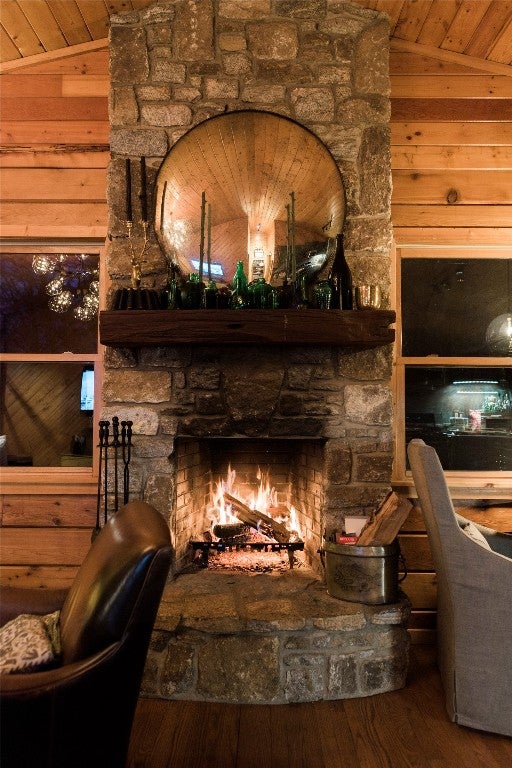 494 Satulah Ridge Road Highlands, NC 28741 - Photo 11 of 58 Floor to Ceiling Stone Fireplace