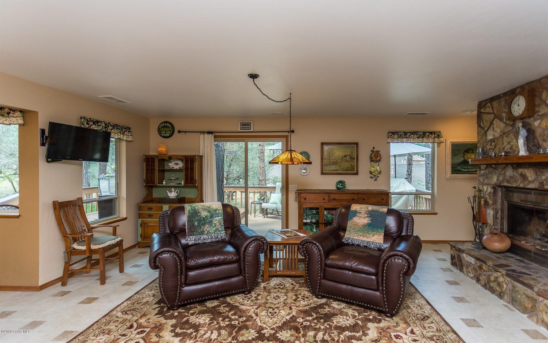 1631 Kaibab Loop Prescott, AZ 86303 - Photo 7 of 45 a living room with furniture a fireplace and a flat screen tv