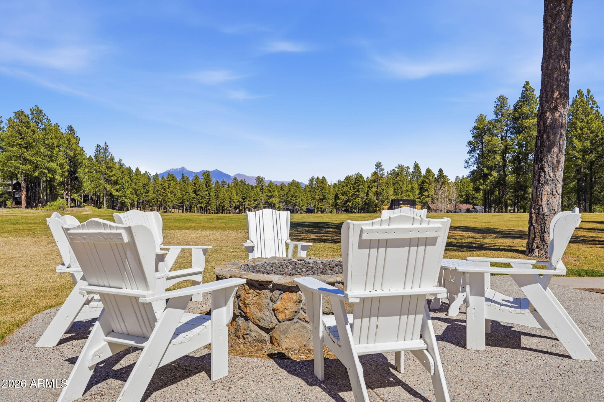3441 Griffiths Spring Flagstaff, AZ 86005 - Photo 62 of 71 a view of a patio with furniture and a table and chairs