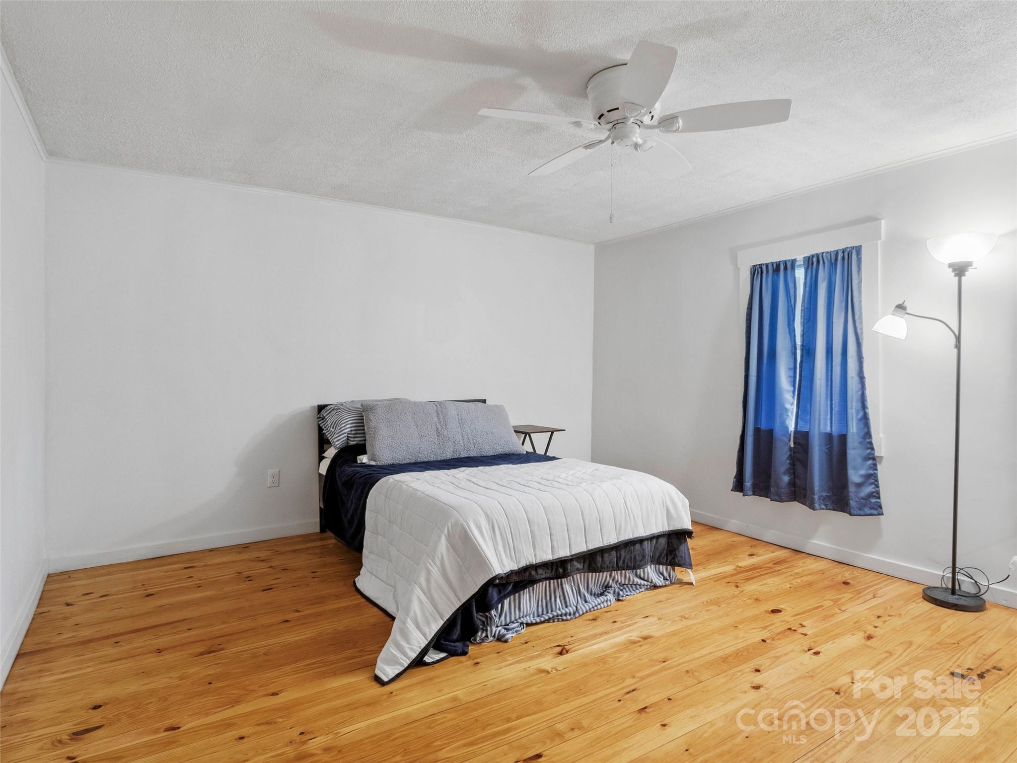 456 Windy Gap Road Mars Hill, NC 28754 - Photo 19 of 47 a bedroom with a bed and a ceiling fan