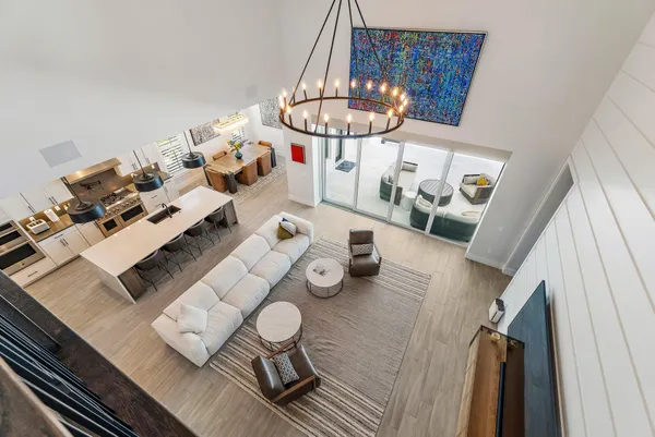 a view of a city with an ocean