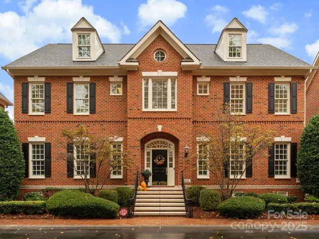 front view of a brick house