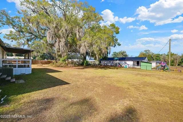 a view of outdoor space with garden and entertaining space
