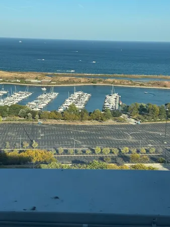 a view of an ocean and beach