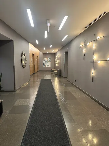 a view of a lobby with furniture